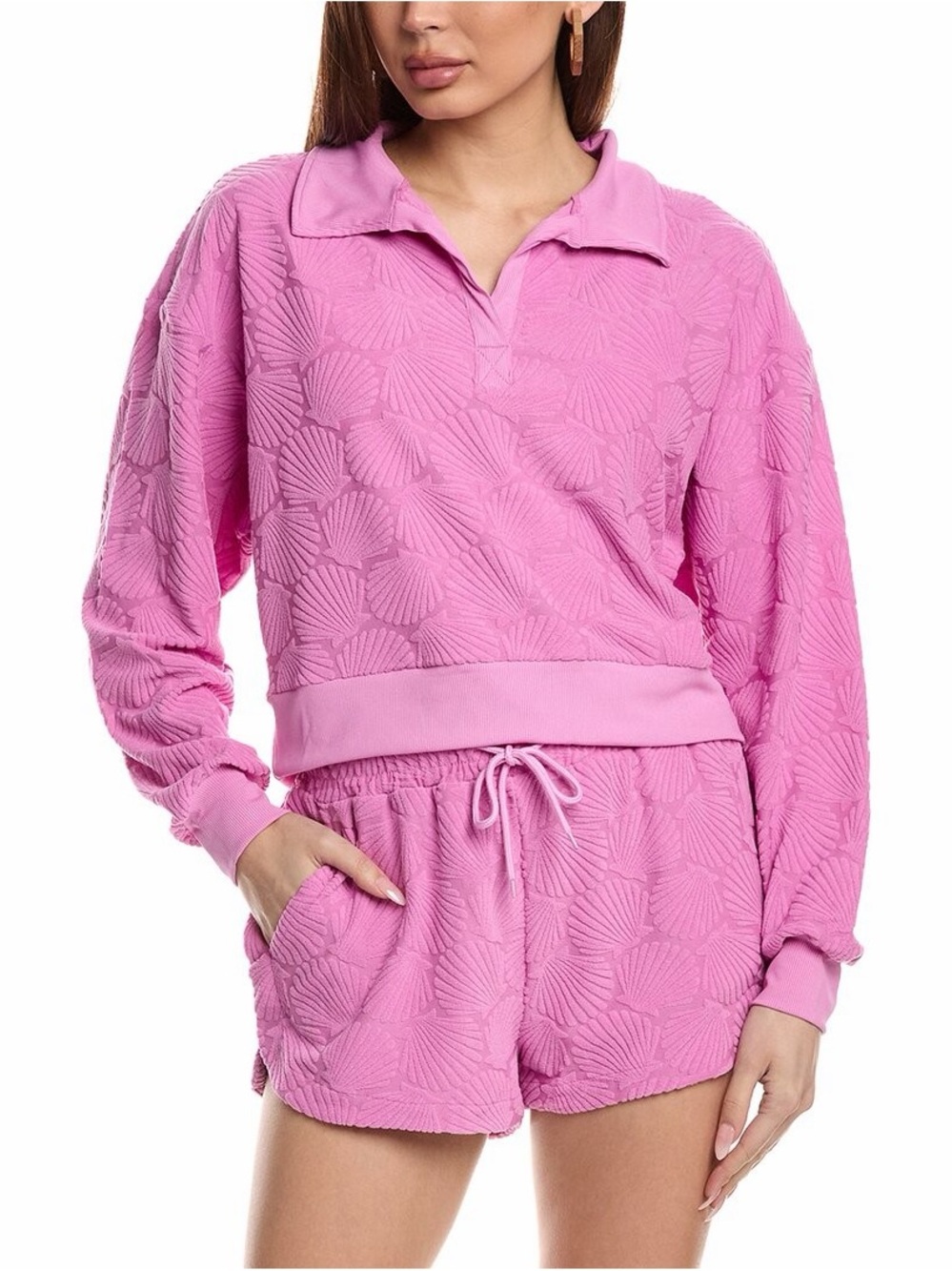 New! Beach Riot Martina Polo Pullover Kiara Short Set Size Large 57256